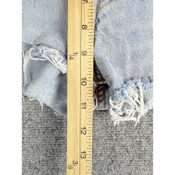 Levi's Premium 501 Women's Cut Off Shorts 27 Button Fly Light Wash Distressed - Picture 9 of 10
